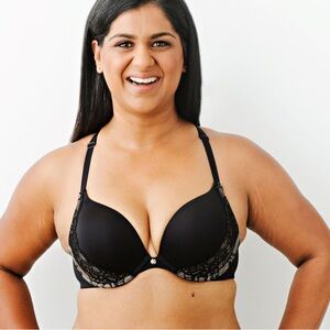 NWT Date Night Piper Ultimate Push-Up Plunge Bra 34A